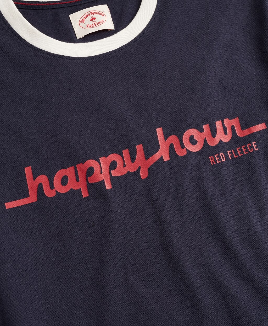 Brooks Brothers Men Happy Hour Graphic Ringer T-Shirt