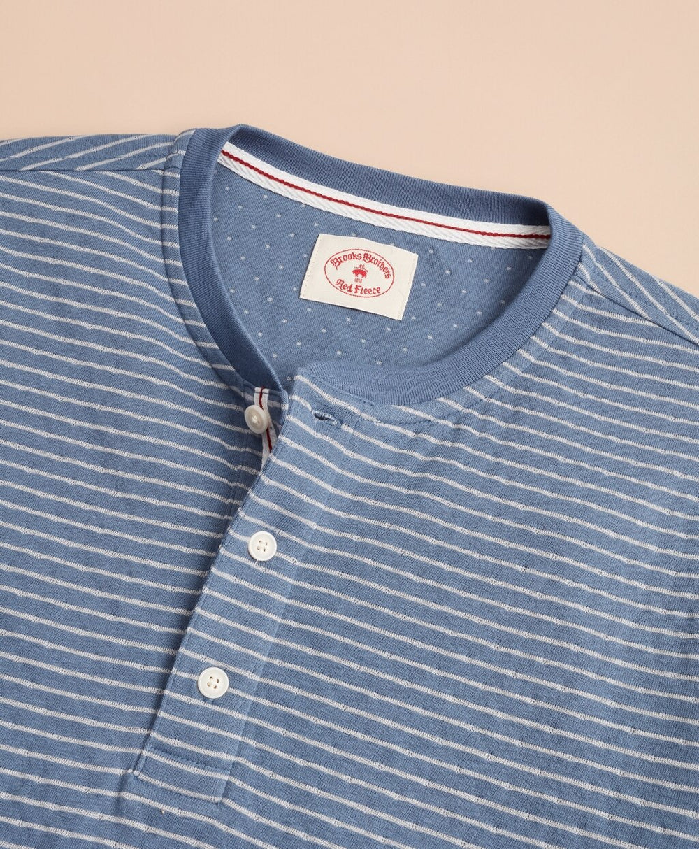 Brooks Brothers Men Striped Double-Knit Long-Sleeve Henley
