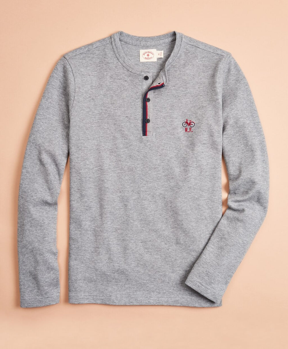Brooks Brothers Men Double-Knit Jacquard Henley