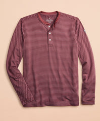 Brooks Brothers Men Performance Series Striped Long-Sleeve Henley