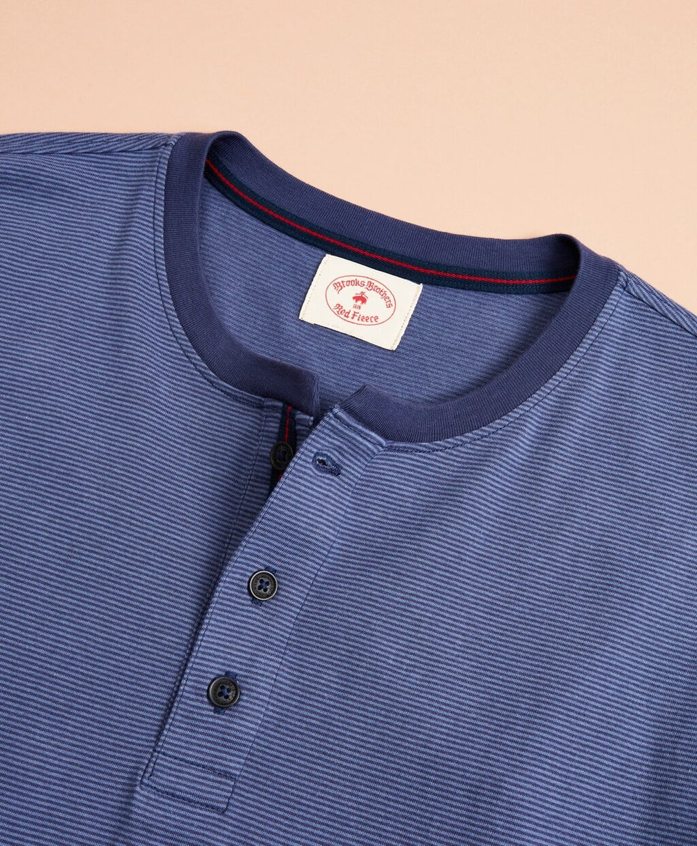 Brooks Brothers Men Striped Jersey Long-Sleeve Henley