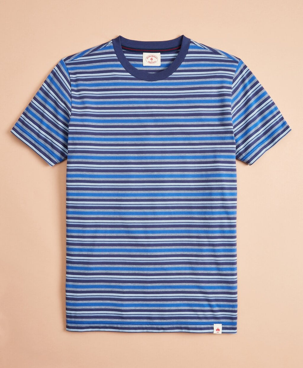 Brooks Brothers Men Multi-Stripe Cotton Jersey T-Shirt