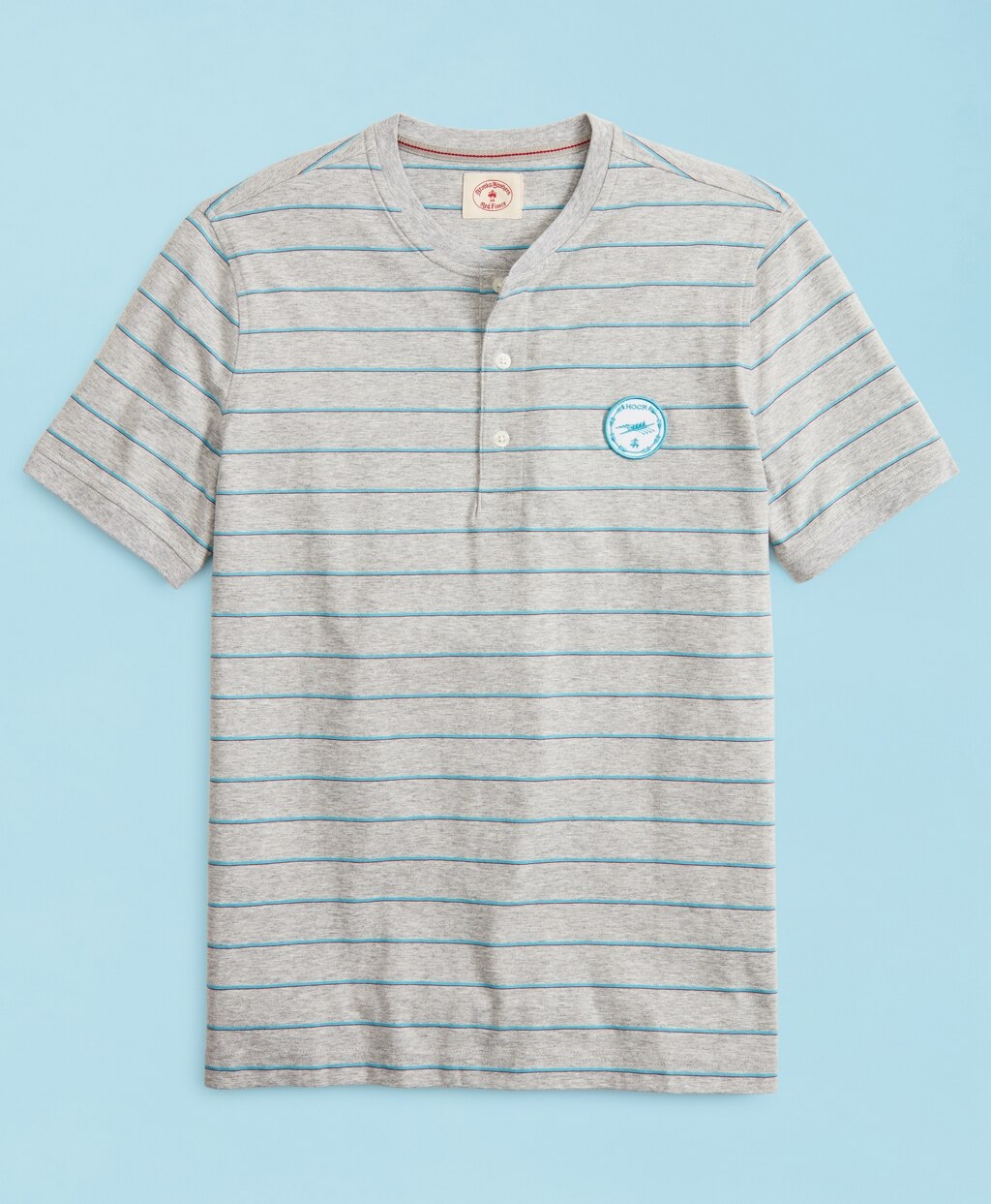 Brooks Brothers Men Head Of The Charles® Regatta Striped Jersey Short-Sleeve Henley