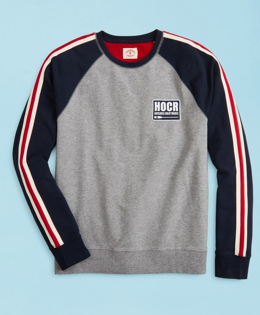 Brooks Brothers Men Head Of The Charles® Regatta Striped French Terry Raglan Sweatshirt