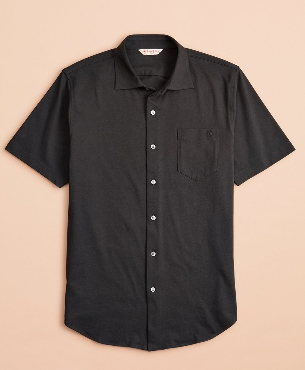 Brooks Brothers Men Jersey Cotton Short-Sleeve Shirt