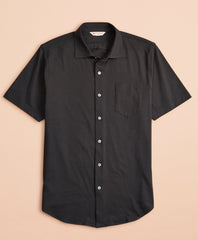 Brooks Brothers Men Jersey Cotton Short-Sleeve Shirt