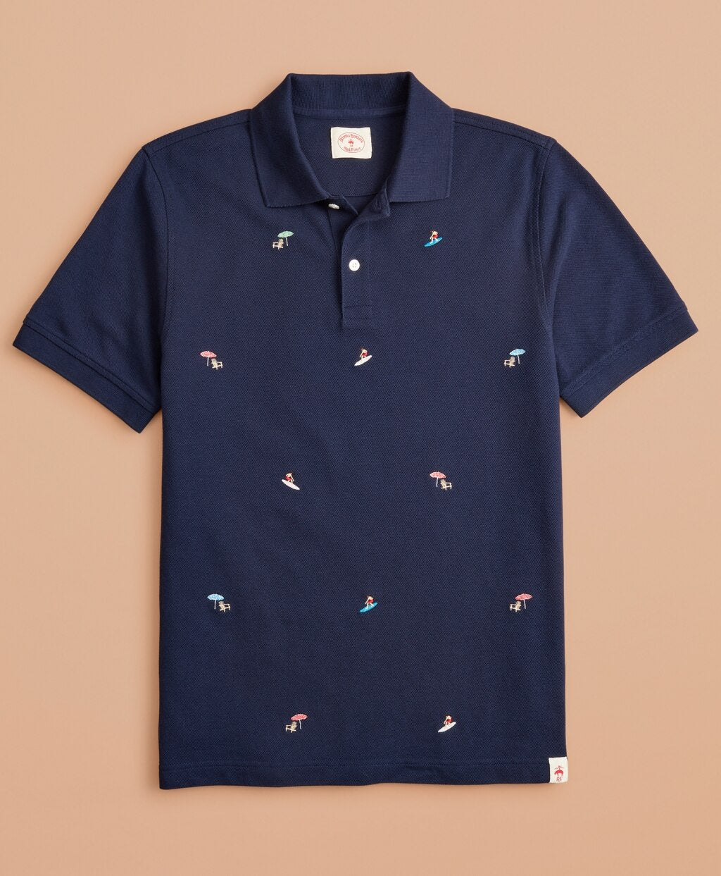 Brooks Brothers Men Embroidered Surfer Pique Polo
