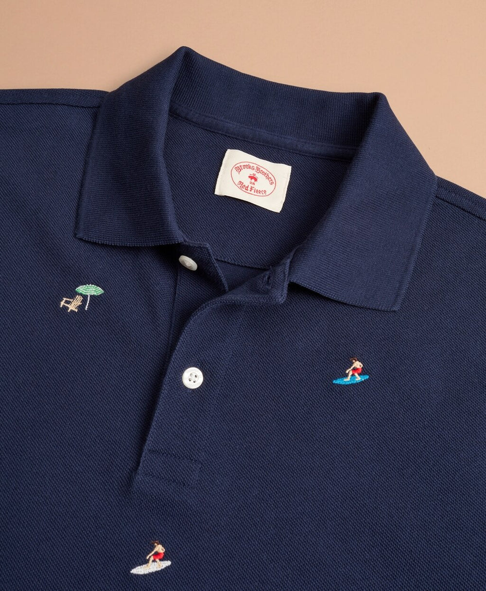 Brooks Brothers Men Embroidered Surfer Pique Polo