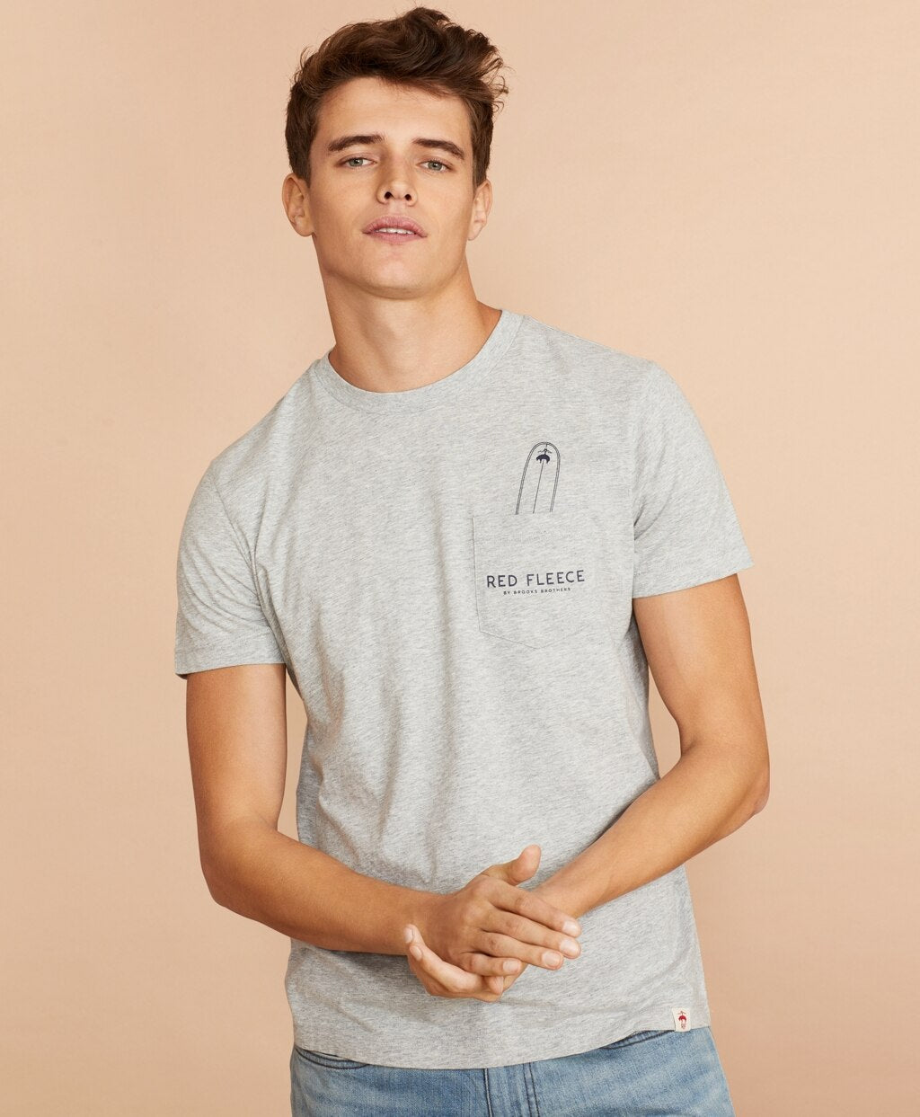 Brooks Brothers Men Cotton Surfboard Pocket T-Shirt