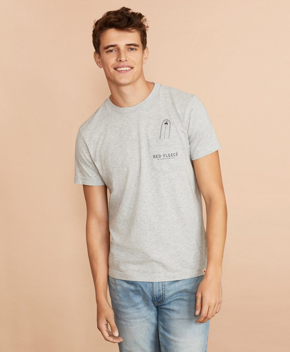 Brooks Brothers Men Cotton Surfboard Pocket T-Shirt