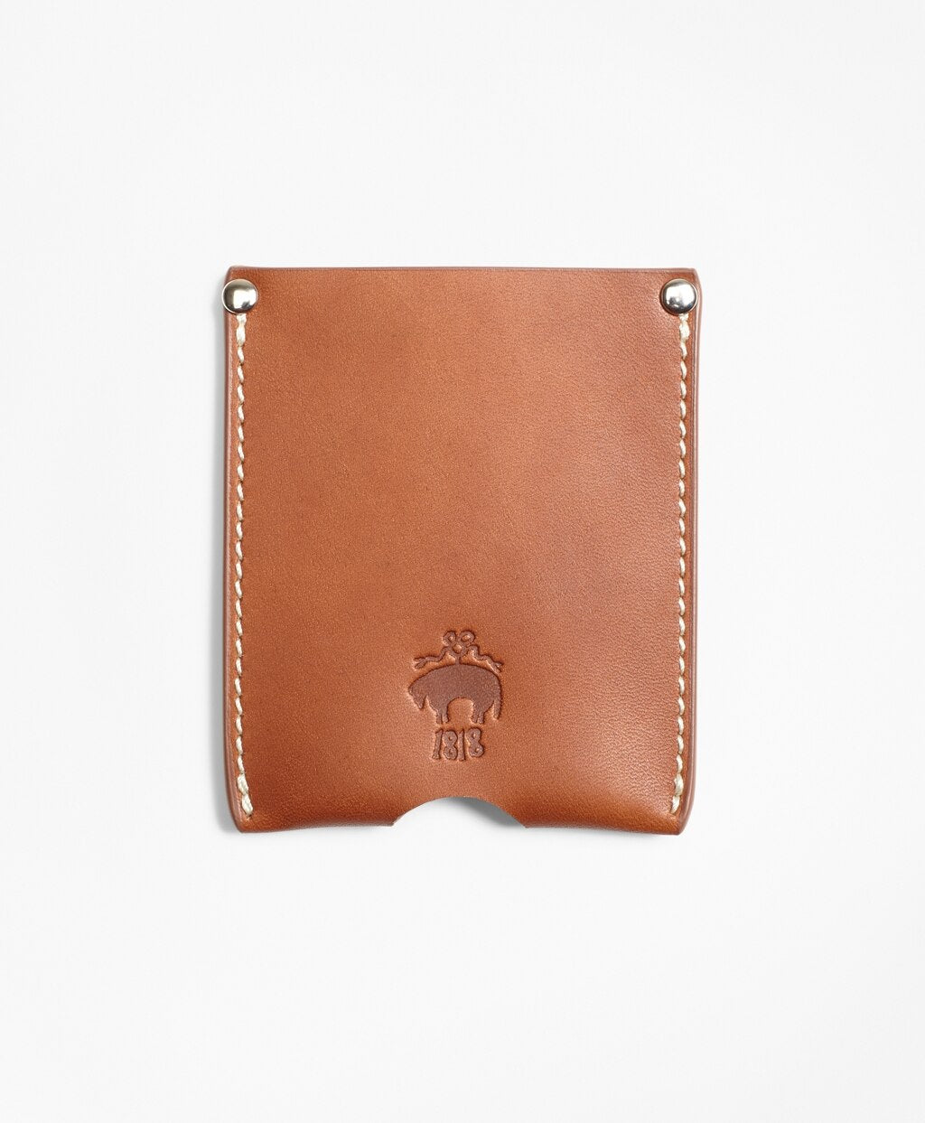 Brooks Brothers Men Cognac Leather Card Case