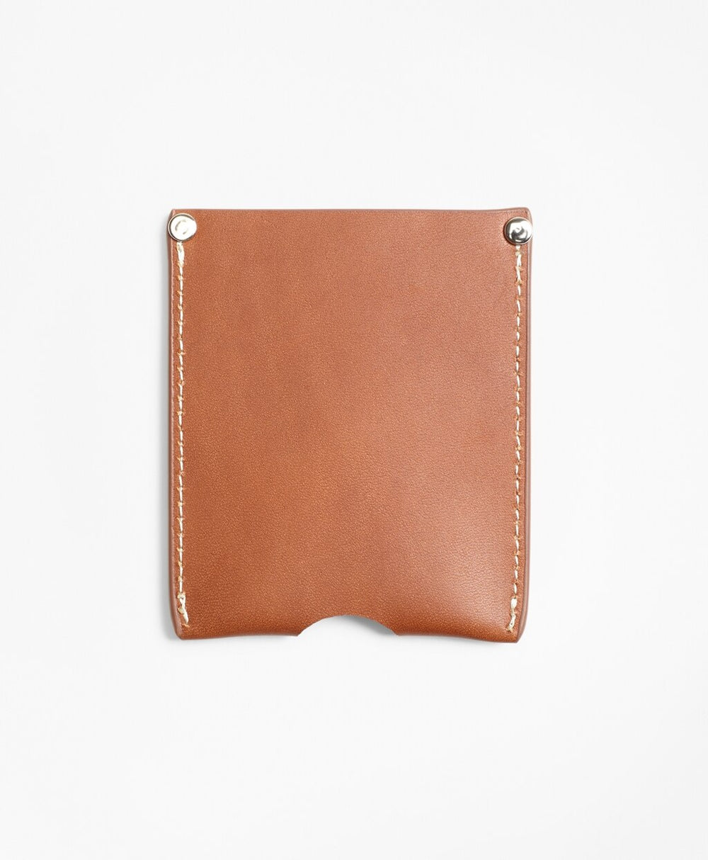 Brooks Brothers Men Cognac Leather Card Case