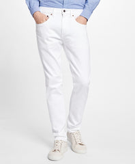 Brooks Brothers Men 116 Slim Fit White Denim Jeans