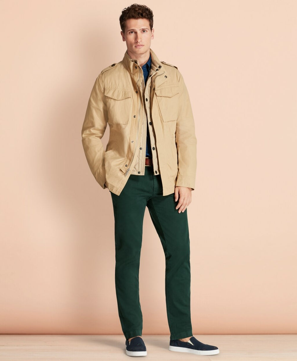 Brooks Brothers Men Garment-Dyed Stretch Chinos
