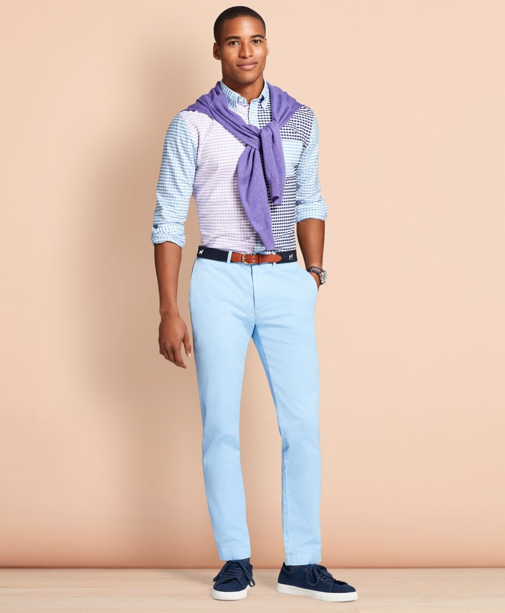 Brooks Brothers Men Slim-Fit Garment-Dyed Stretch Chinos
