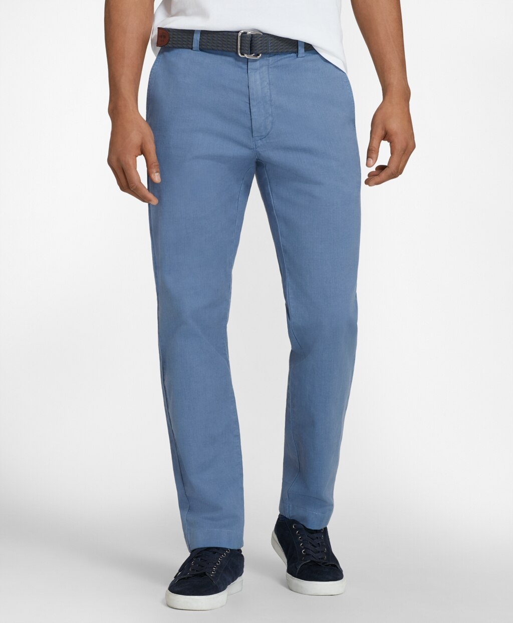 Brooks Brothers Men Garment-Dyed Cotton-Linen Stretch Chinos