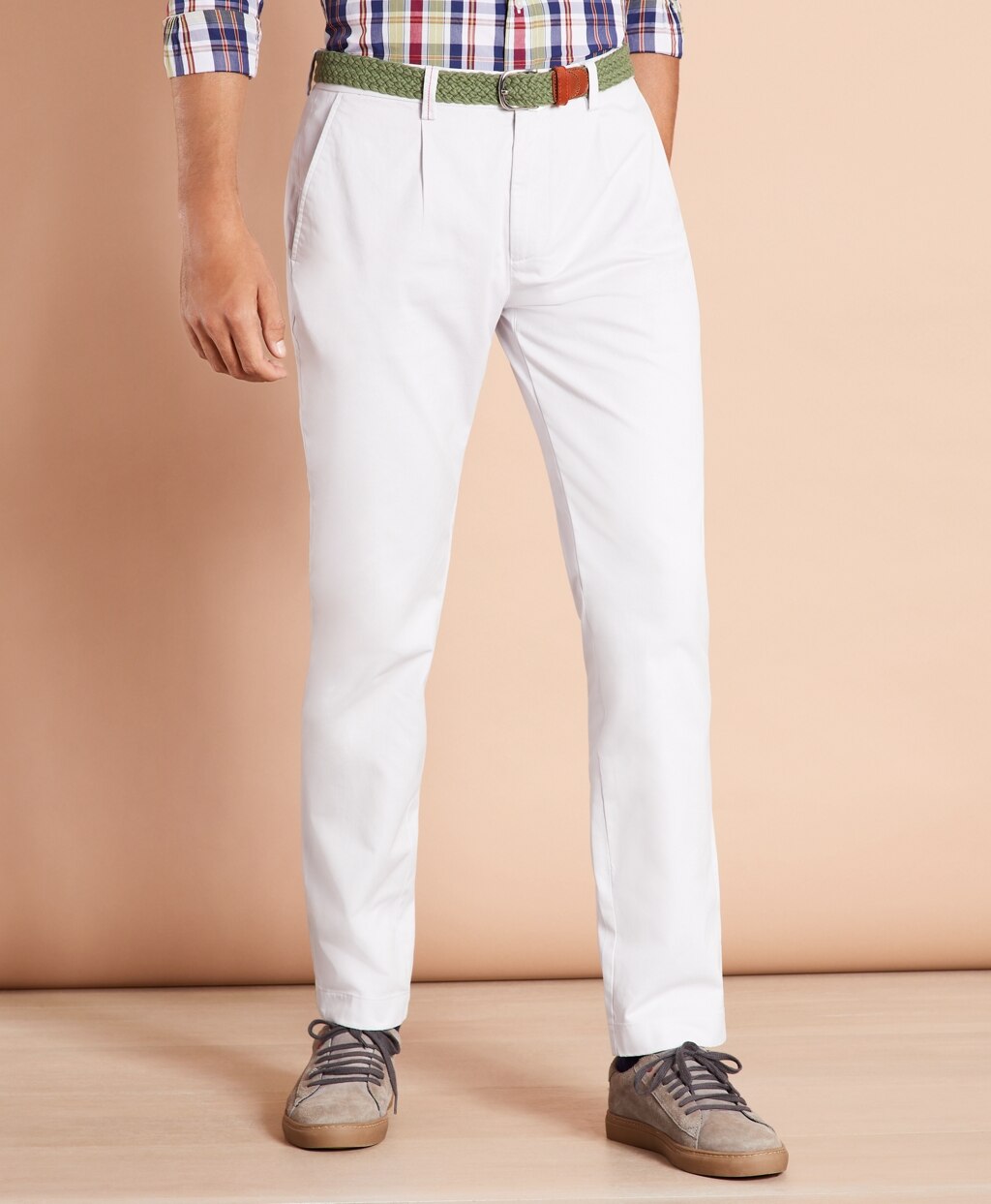 Brooks Brothers Men Pleat-Front Twill Chinos