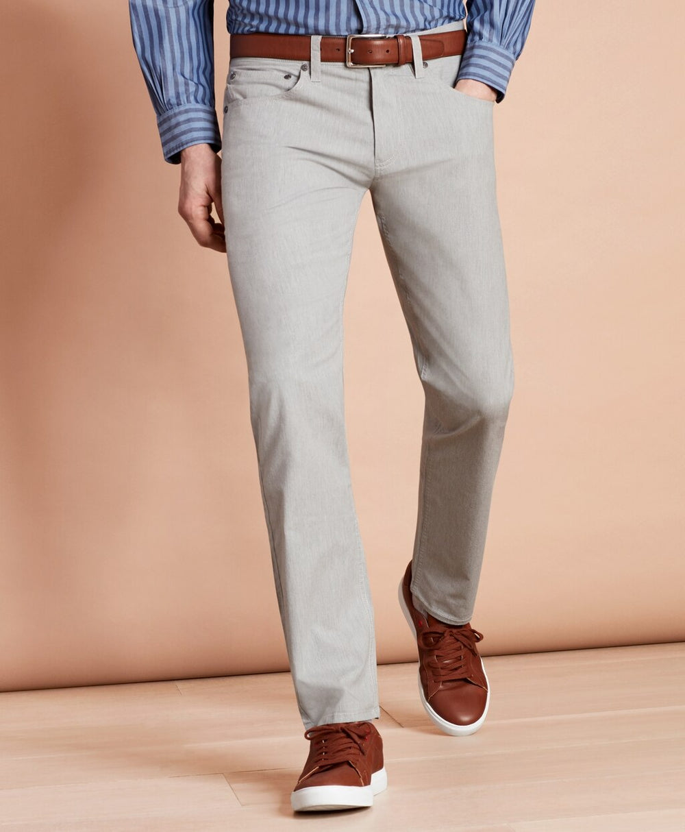 Brooks Brothers Men Heathered Stretch Cotton Five-Pocket Pants
