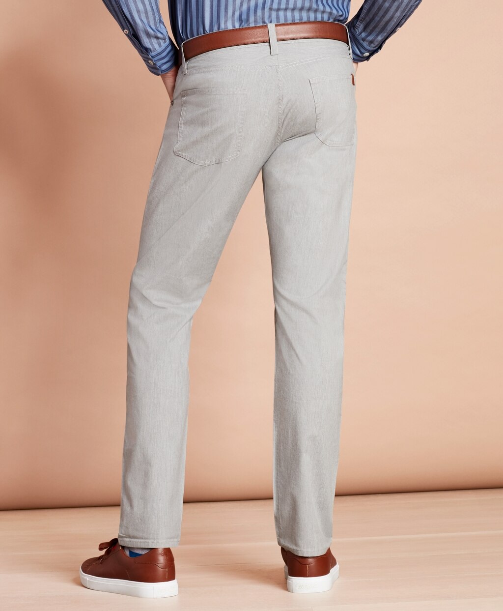 Brooks Brothers Men Heathered Stretch Cotton Five-Pocket Pants