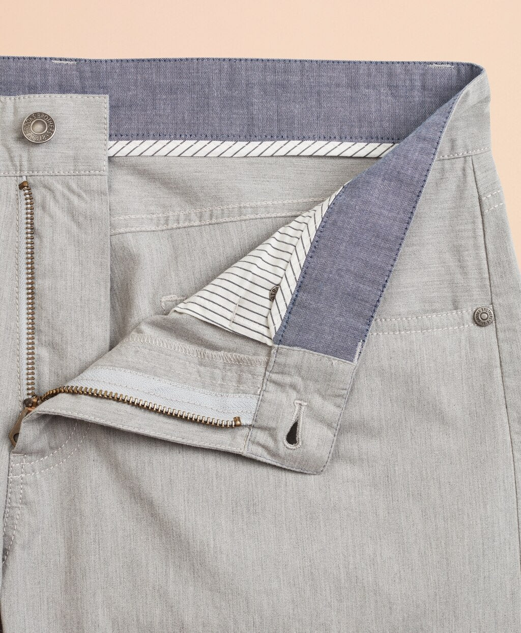 Brooks Brothers Men Heathered Stretch Cotton Five-Pocket Pants