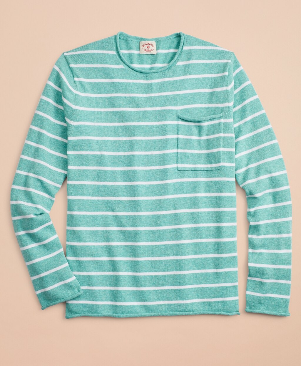 Brooks Brothers Men Striped Cotton-Linen Crewneck Sweater