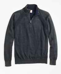 Brooks Brothers Men Acid Wash Half-Zip Sweater