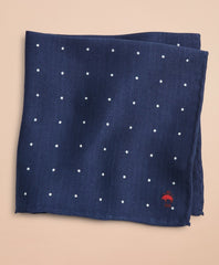 Brooks Brothers Men Silk-Blend Polka-Dot Pocket Square