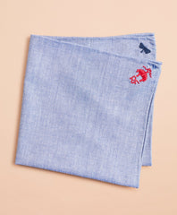 Brooks Brothers Men Embroidered Cotton Pocket Square