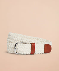 Brooks Brothers Men Braided Leather-Trim Belt