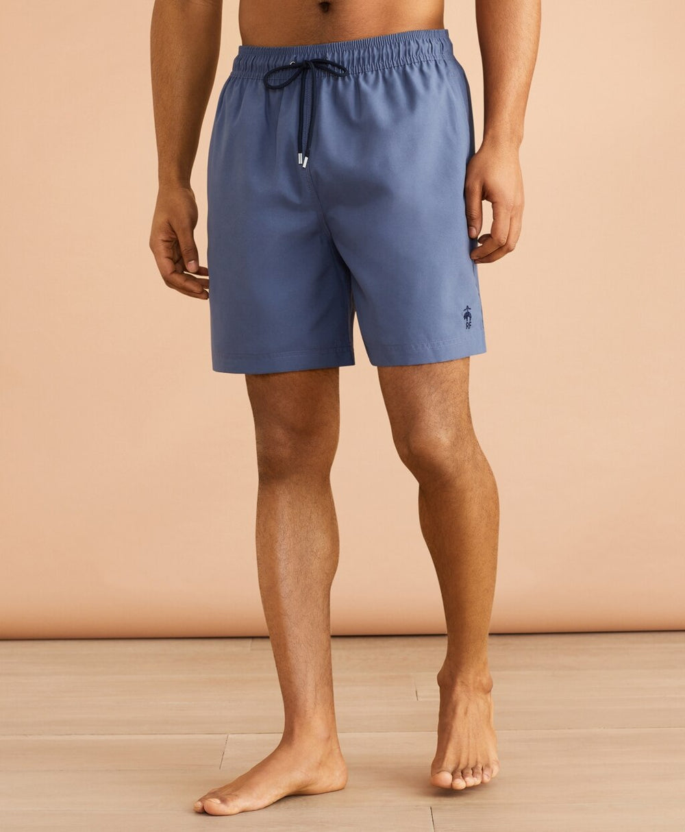 Brooks Brothers Men Magic Wave Print 6" Swim Trunks