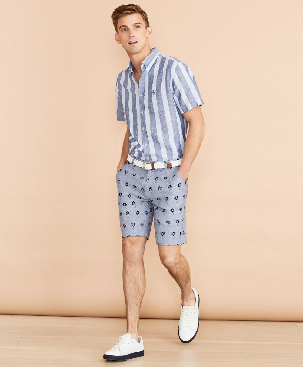 Brooks Brothers Men Chambray Flower Print Shorts