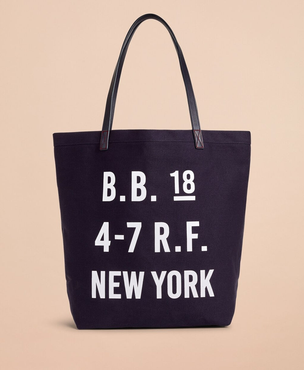 Brooks Brothers Men Red Fleece Logo Canvas Tote Bag