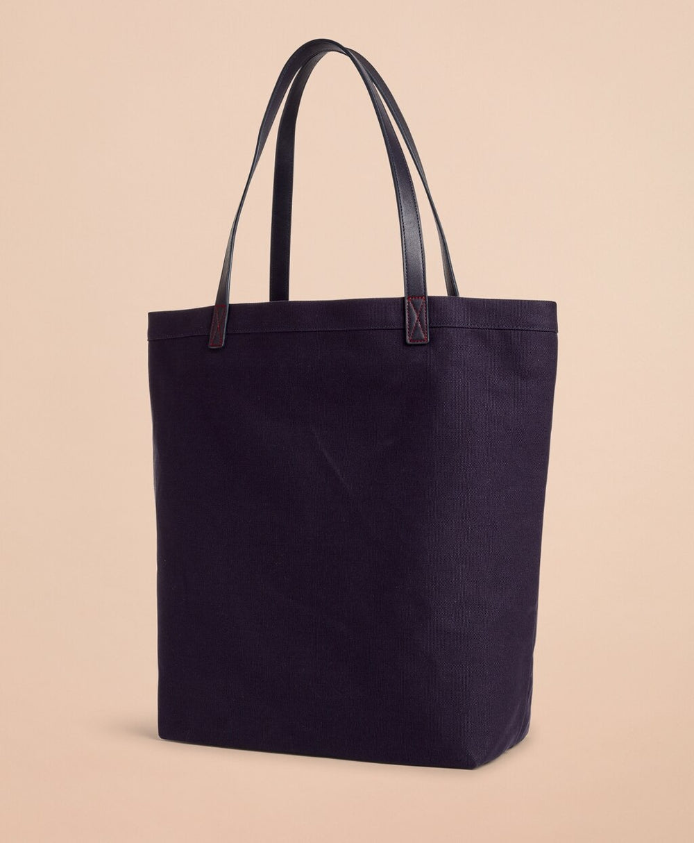 Brooks Brothers Men Red Fleece Logo Canvas Tote Bag