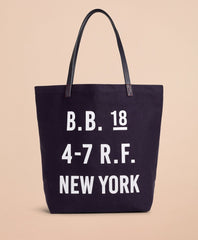 Brooks Brothers Men Red Fleece Logo Canvas Tote Bag