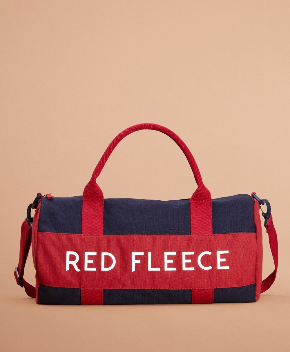 Brooks Brothers Men Red Fleece Canvas Duffle Bag