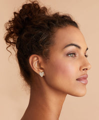Brooks Brothers Women Crystal-Covered Heart Stud Earrings