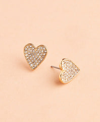 Brooks Brothers Women Crystal-Covered Heart Stud Earrings