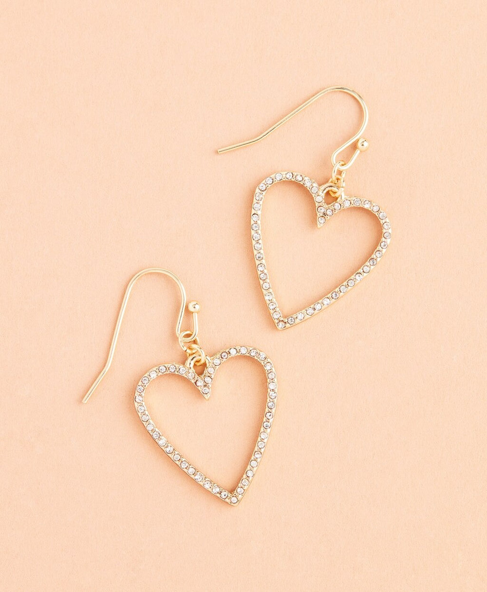 Brooks Brothers Women Crystal-Covered Heart Drop Earrings