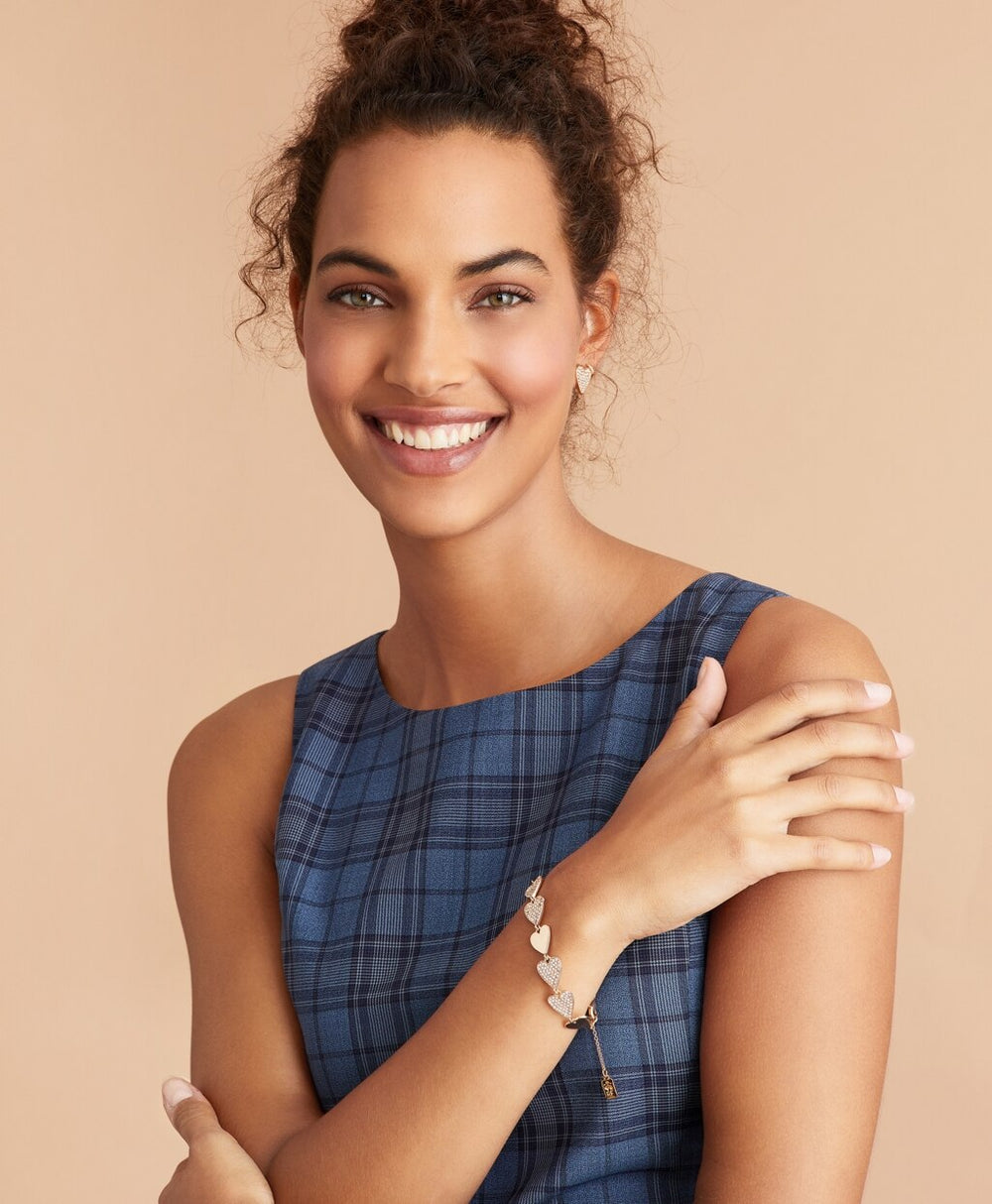 Brooks Brothers Women Crystal-Covered Heart Bracelet