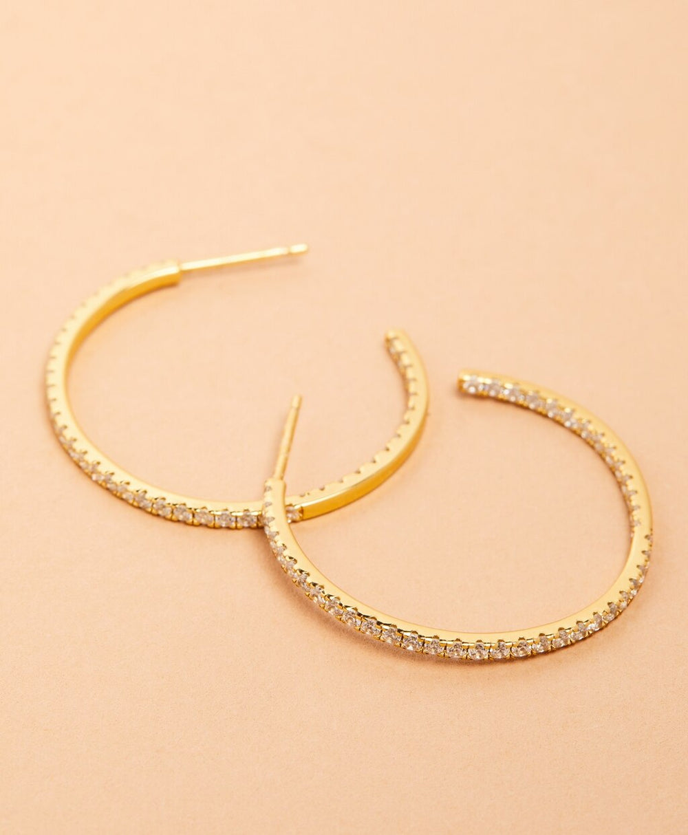Brooks Brothers Women Demi-Fine Crystal Hoop Earrings