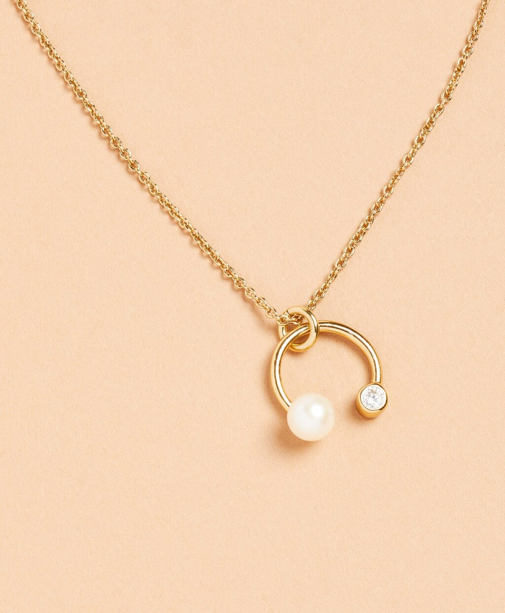 Brooks Brothers Women Demi-Fine Freshwater Pearl & Crystal Necklace