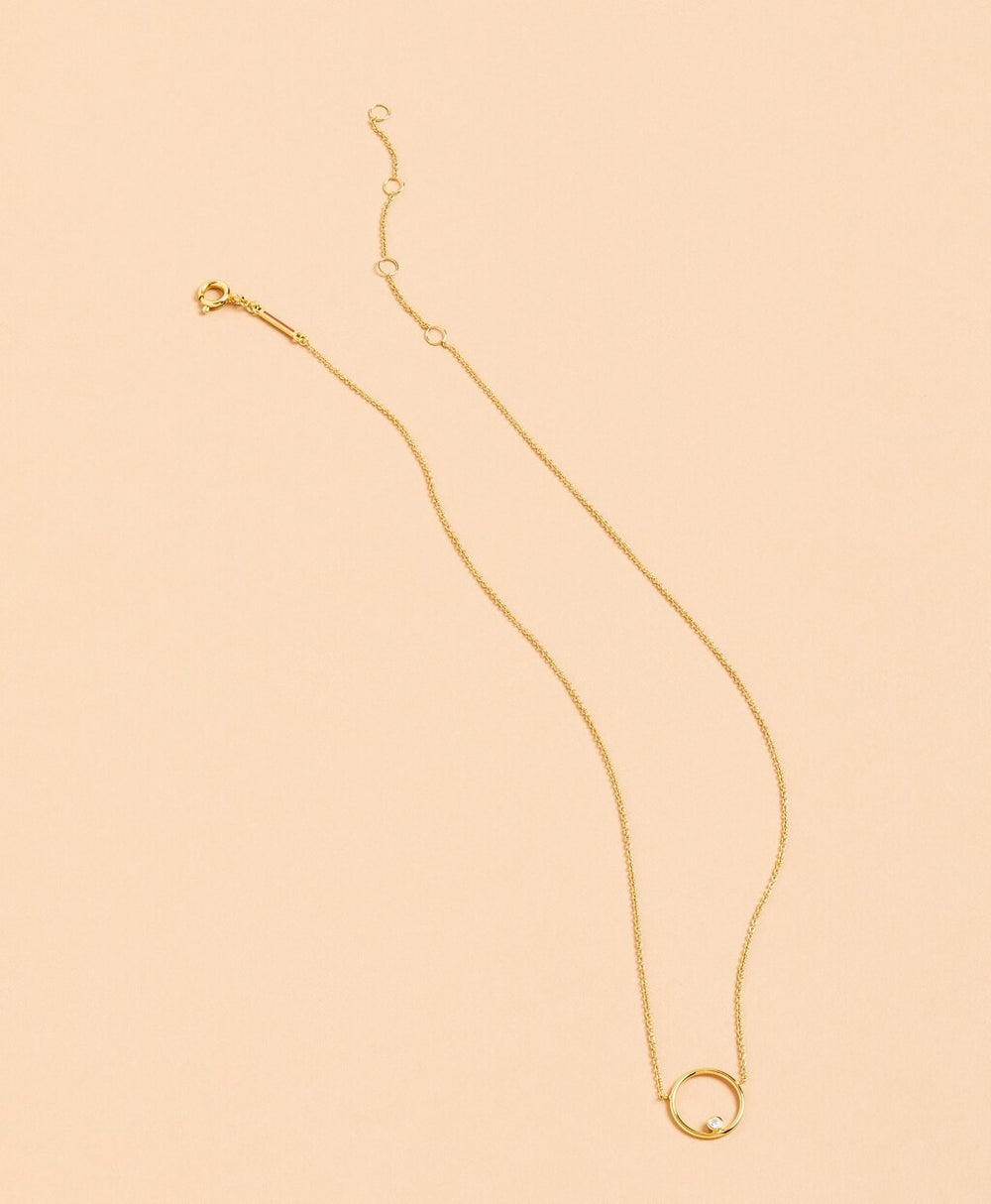 Brooks Brothers Women Demi-Fine Crystal Circle Pendant Necklace