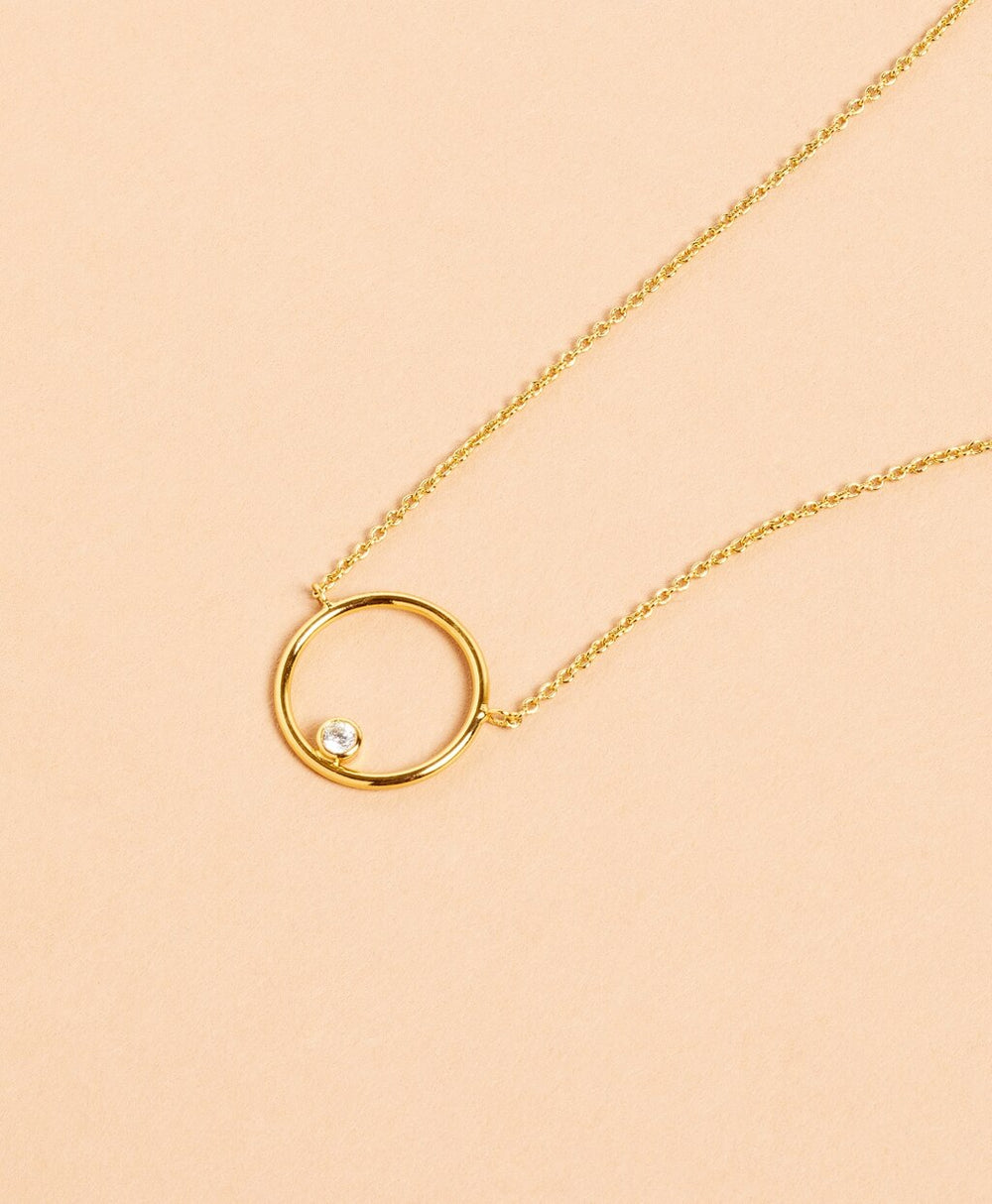 Brooks Brothers Women Demi-Fine Crystal Circle Pendant Necklace