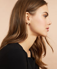 Brooks Brothers Women Demi-Fine Freshwater Pearl & Crystal Hoop Earrings