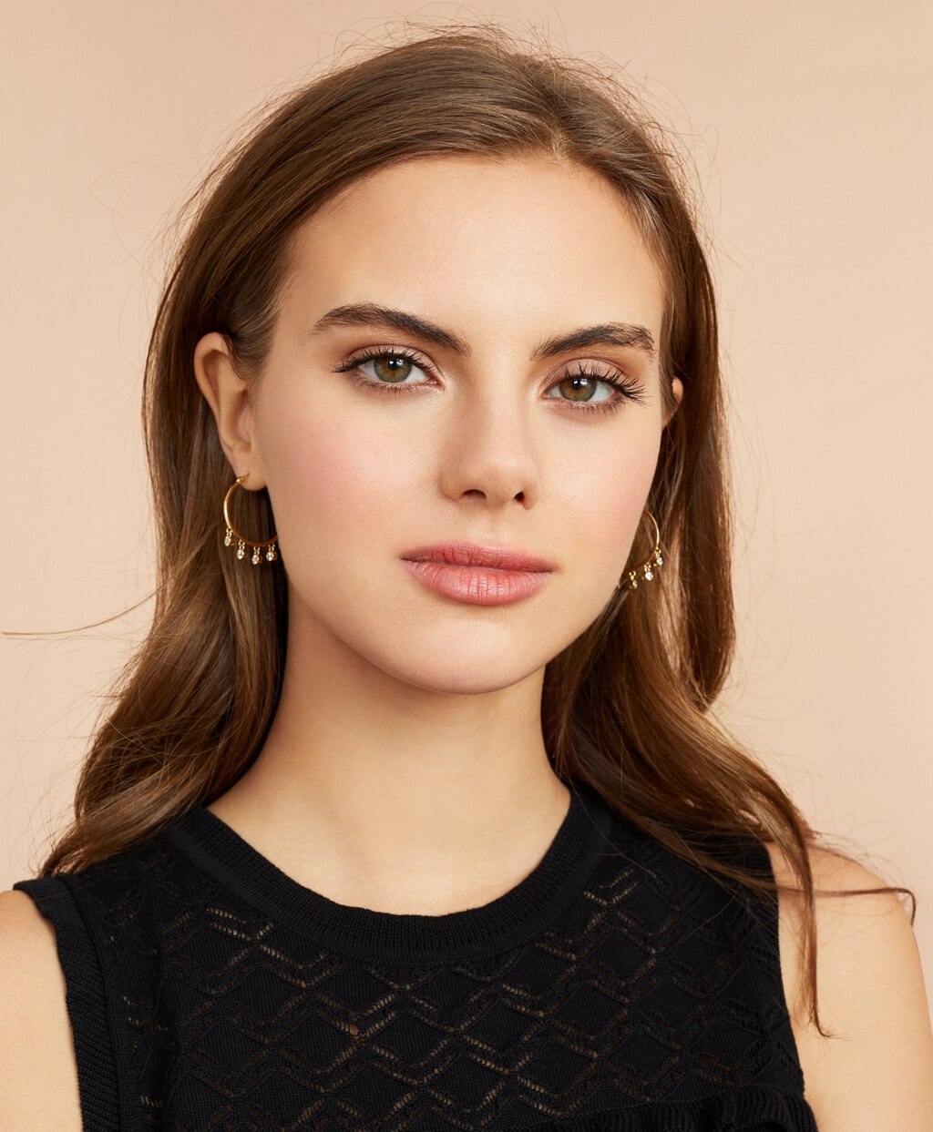 Brooks Brothers Women Demi-Fine Crystal-Pendant Hoop Earrings