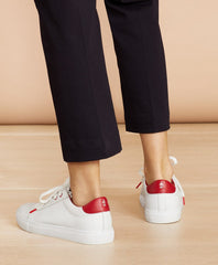 Brooks Brothers Women Ruffle-Trim Color-Block Leather Low-Top Sneakers