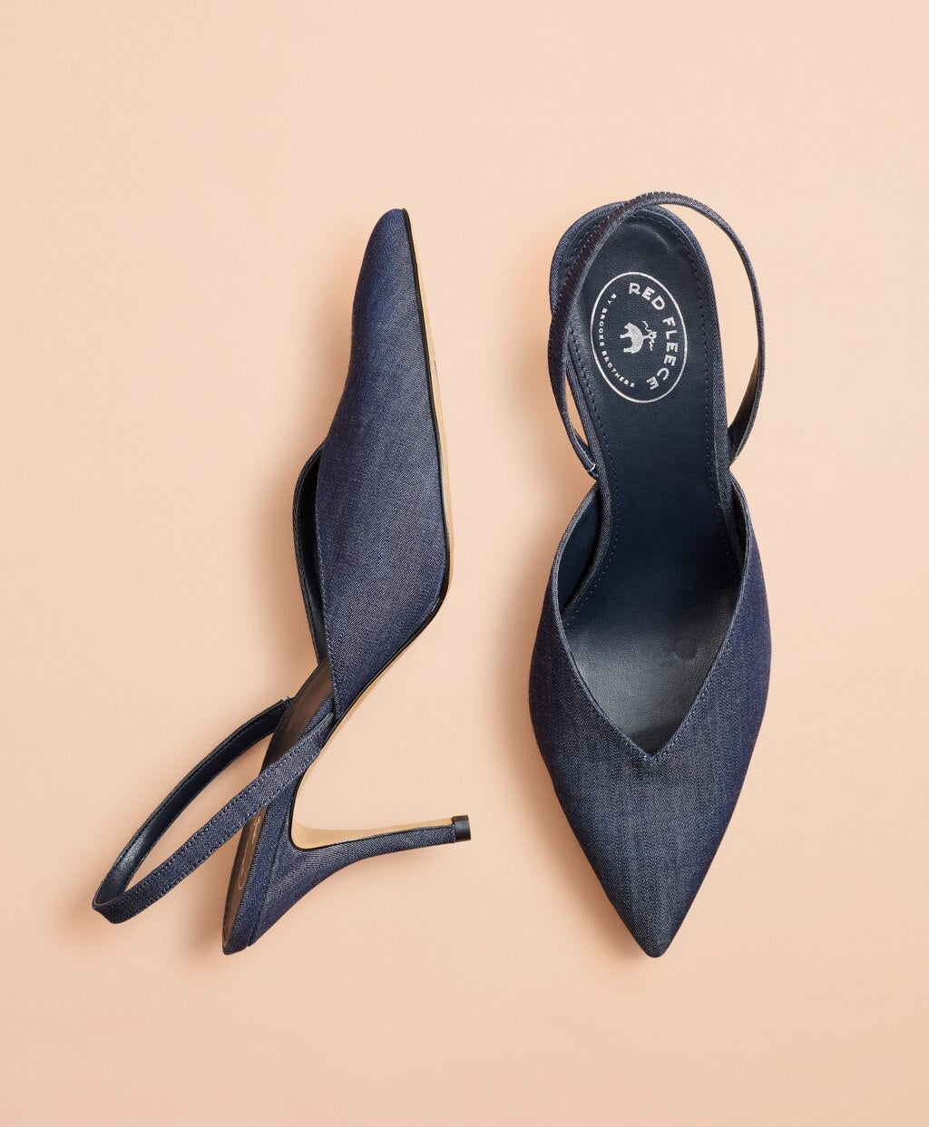 Brooks Brothers Women Denim Sling-Back High Heels