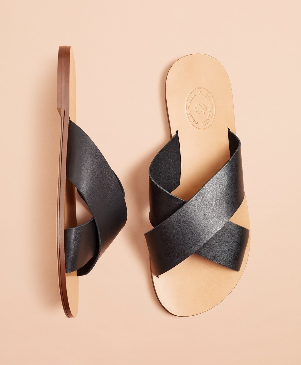 Brooks Brothers Women Leather Slide Sandals
