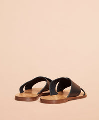 Brooks Brothers Women Leather Slide Sandals