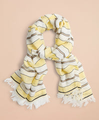 Brooks Brothers Women Striped Linen-Cotton Gauze Scarf